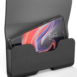 Size 1 Black Slim Pouch Case with Strap Holder for Cell Phones