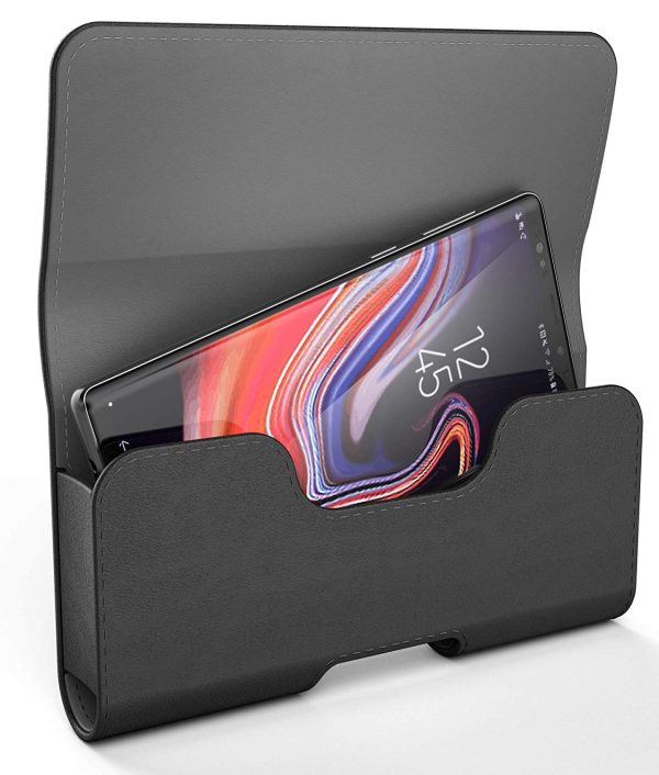 Size 1 Black Slim Pouch Case with Strap Holder for Cell Phones