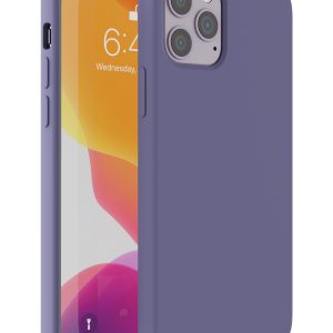 Purple liquid silicone protective case compatible with wireless charging for iPhone 12 Pro Max cell phones