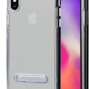 Clear case protector with black edges and aluminum Kickstand for iPhone X Max cell phones