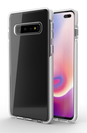 Clear slim case protector with white edges for Galaxy S10e cell phones