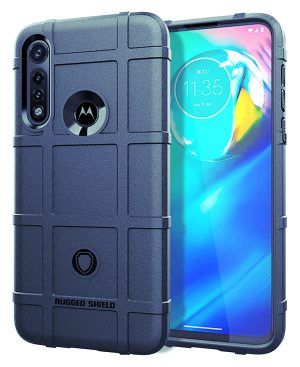 Blue anti-slip matte surface case protective with geometric design for Base Moto G Stylus 2020 cell phones