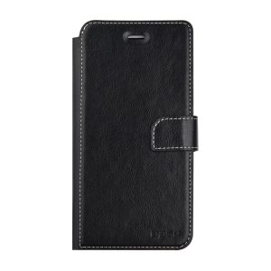 Black leather wallet folio case protector for iPhone 7 / 8 Plus cell phones