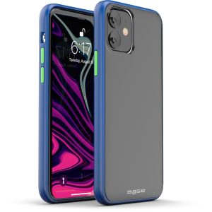 Smoke case protective with blue edges for iPhone 11 cell phones