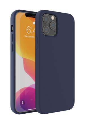 Blue Liquid silicone rubber case protective compatible with wireless charging for iPhone 12 Mini cell phones