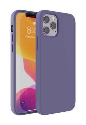 Purple liquid silicone rubber protective case compatible with wireless charging for iPhone 12 Mini cell phones