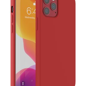 Red Liquid silicone rubber case protective compatible with wireless charging for iPhone 12 Mini cell phones