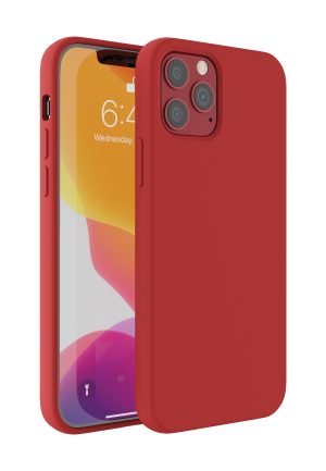 Red Liquid silicone rubber case protective compatible with wireless charging for iPhone 12 Mini cell phones