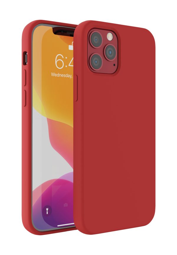 Red Liquid silicone rubber case protective compatible with wireless charging for iPhone 12 Mini cell phones