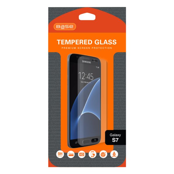 Tempered glass screen protector with beveled edges for Galaxy S7 cell phones