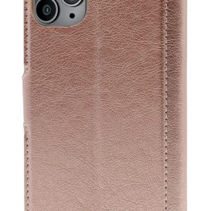 Rose Gold slim wallet folio case protector for iPhone 12 / iPhone 12 Pro cell phones