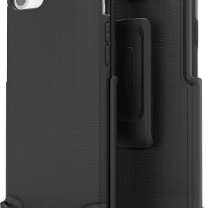 Two-Piece Black Rugged Protective Case with Strap Holder for iPhone 7/8 plus cell phones