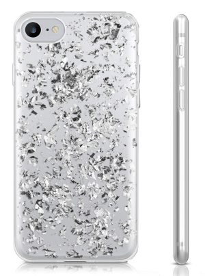 Clear case with silver glitter for iPhone 7 iPhone 8 iPhone SE2 iPhone SE3 cell phones