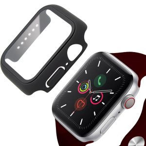 Full Coverage Tempered Glass Bumper with Black Edges for Apple Watch Series 4/5/6/SE (40mm)