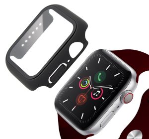 Full coverage tempered glass bumper with Black Edges for Apple Watch Series 1,2,3 Small (38mm)