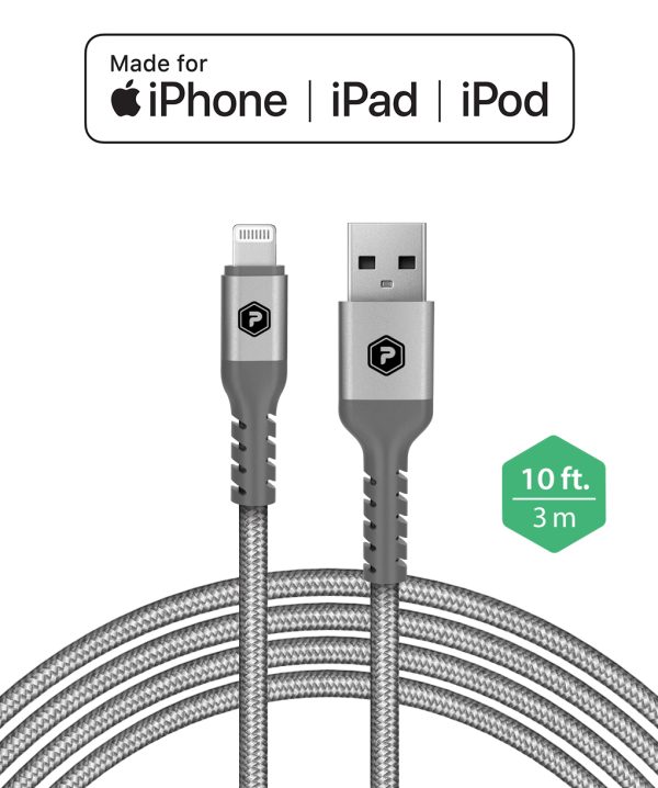 10 ft. silver lightning to USB charge and sync cable