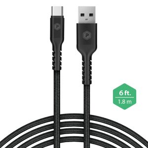 PowerPeak 6ft. USB-A to USB-C Charging Cable - Black