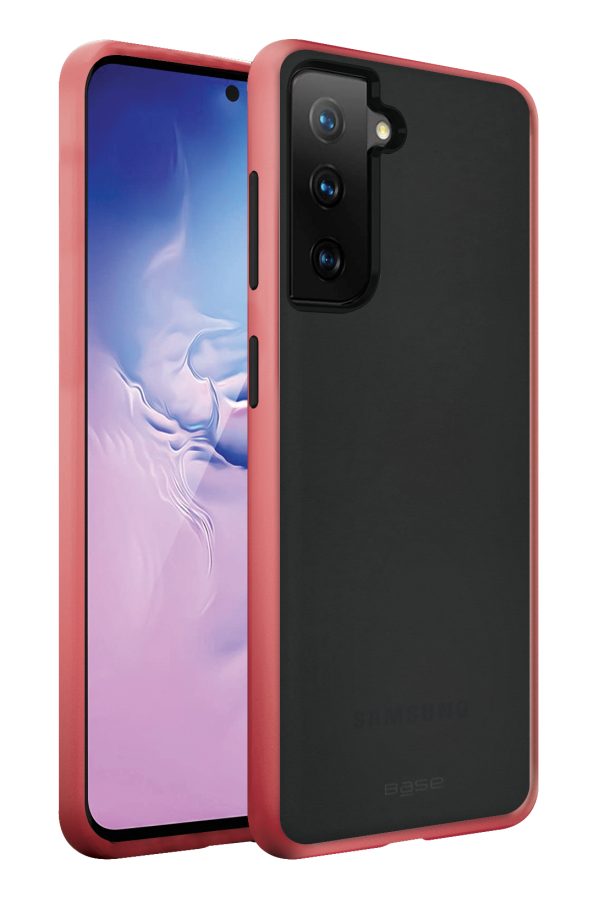 Black case with pink edges for Samsung S21 cell phones