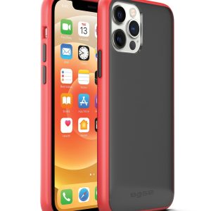 Clear/black slim protective case with red edges for iPhone 12 / iPhone 12 Pro cell phones