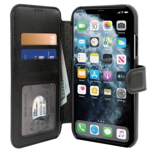 Black wallet protective case for iPhone 13 Pro Max cell phones