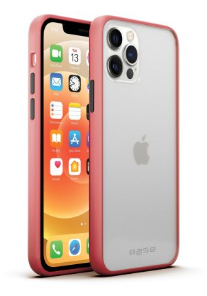 Clear protective case with coral edges for iPhone 13 Pro cell phone