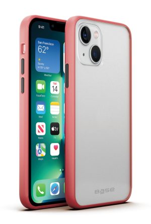 clear case DuoHybird with coral edges for iPhone 13 cell phone