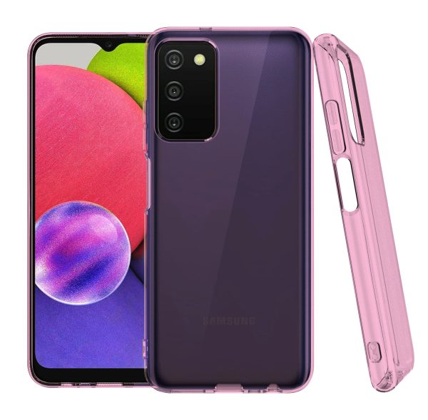 Slim glimmering pink transparent protective case for Samsung Galaxy A03s cell phone