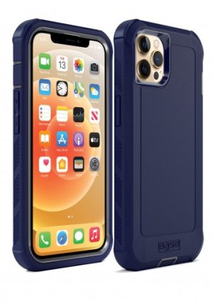 Blue rugged protective case compatible with MagSafe wireless charging for iPhone 14 Pro cell phones