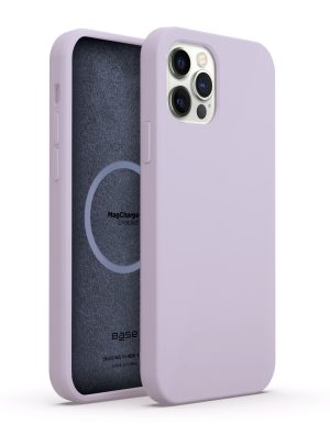 Purple liquid silicone protective case compatible with MagSafe wireless charging for iPhone 14 Pro Max cell phones