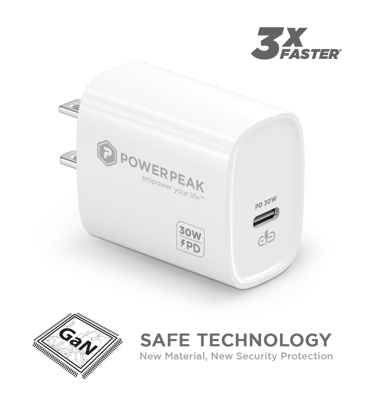 30W USB-C PD GaN Wall Charger